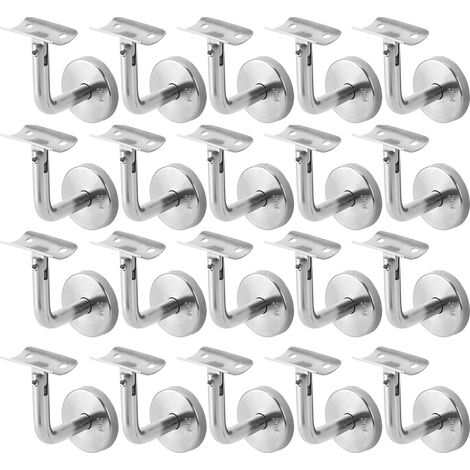 SWANEW 20PCS Supporto corrimano Acciaio inox 304 Vite fissa gomito supporto corrimano barra per corridoi scale interne ed esterne (1/5)