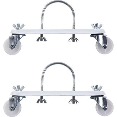 Lot de 2 supports de chauffage électrique pour radiateur - Base de roulette hydroélectrique - Support de poulie mobile spécial (blanc) (1/4)