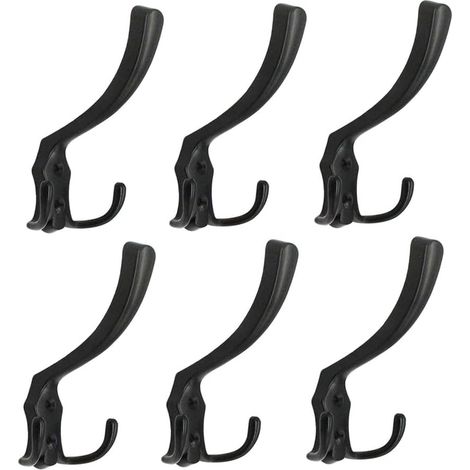 Lntyq Vintage Wandhaken 6 Stück Garderobenhaken Huthaken Retro Retro Kleiderhaken Garderobenhaken Metall Retro Wandhaken Türhaken Wandgarderobe (1/4)