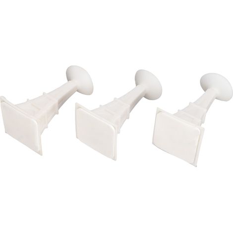 Lot de 3 supports de porte de lave-linge, type tour, souples et résistants, à ventouses, pour lave-linge à chargement frontal, blanc. (1/5)
