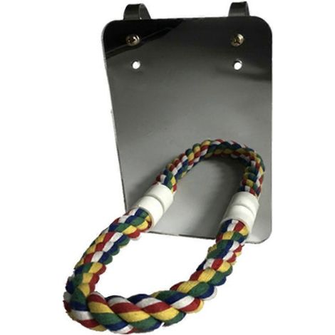 Perchoir pour perroquets, support en corde robuste pour cage, jouet d’entraînement durable pour oiseaux, accessoire de cage résistant et ludique. (1/4)