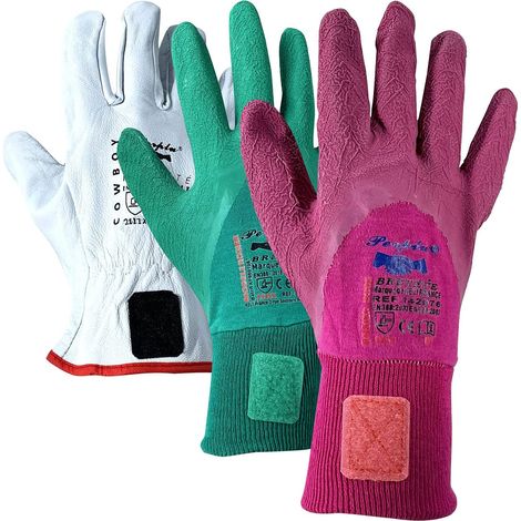 KELI - Lot 3 Paires de Gants Jardinage, 2 Paires Rosier/Epineux & 1 Paire Cuire de chèvre Forme Américaine, Breveté NOLOST, SuperGrip, Manutention (1/5)