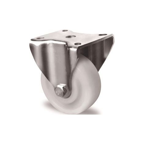 Rueda  pesada  fija  D.100mm  Cap.500kg  Placa  L100xB88mm  Color  Bl.blanco  TW (1/2)
