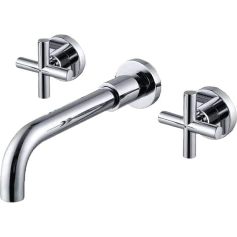 Grifo bimando lavabo empotrado CARBINI cromado (1/5)