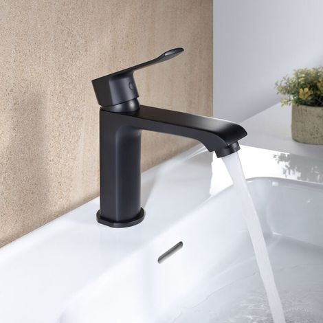 Reinem Messing Waschbecken Mischbatterie Neoperl Belüfter Bad Wasserhahn Waschbecken Mischbatterien Schwarz Farbe
