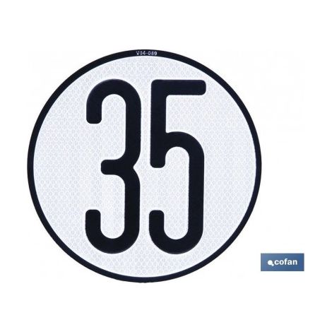 Placa de velocidad homologada 35