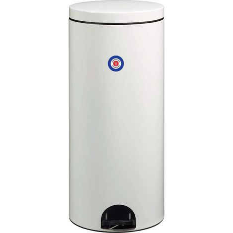 Rossignol – Poubelle à pédale 30L ronde – Corps en acier poudré – Seau amovible avec anse métal – Fabrication française – Garantie 10 ans