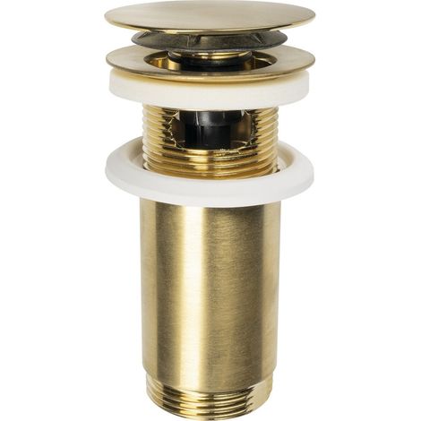 Bonde de lavabo 5/4", clic-clac, gros bouchon, max. 80 mm, or mat (1/4)
