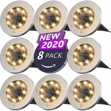Lampe Solaire - Non spécifié - 8 LED - Etanche - Pour Jardin - Energie Solaire (1/4)