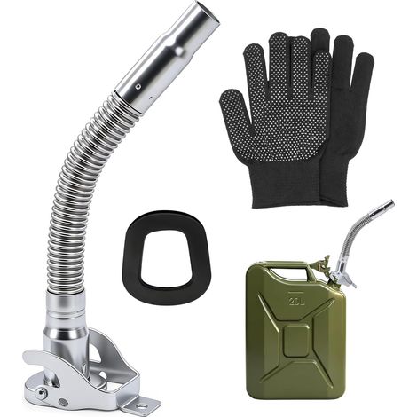 Bidon de remplissage - 30 cm - Bidon à essence - Bec verseur - Bidon de carburant - Tuyau de sortie de sécurité - Bidon d'essence pour bidons en métal de 5, 10, 20 l (1/5)