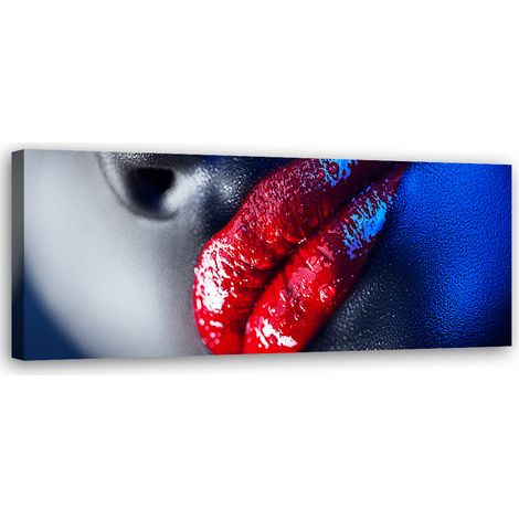 Tableau sur toile Rouge à lèvres rouge 90x30 (1/5)