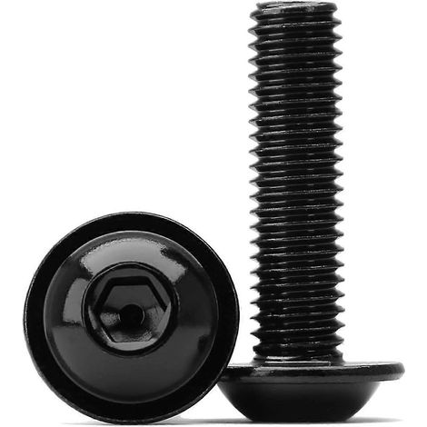 Vis à tête cylindrique creuse M6 x 18 mm en acier inoxydable 304 noir, filetage complet, clés Allen cylindriques, idéales pour le mobilier et l'équipement mécanique (100 pièces) (1/5)