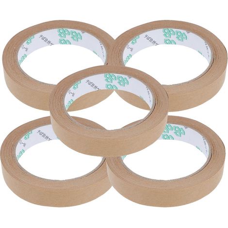 Lot de 5 rubans adhésifs en papier kraft pour le bricolage, rubans adhésifs déchirables et gommés pour emballage-10.00X10.00X2.40CM (1/3)