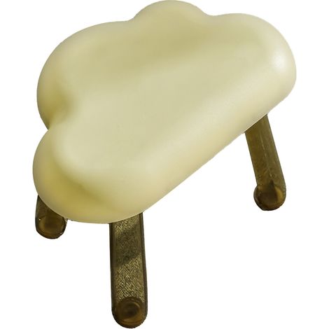 Tabouret enfant en forme de nuage, pieds transparents, en plastique fin, vert. Idée cadeau pour la maison. (1/5)