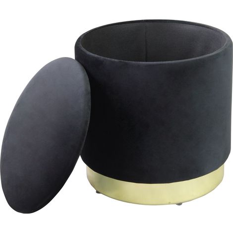 LARA - pouf rotondo in velluto (1/2)