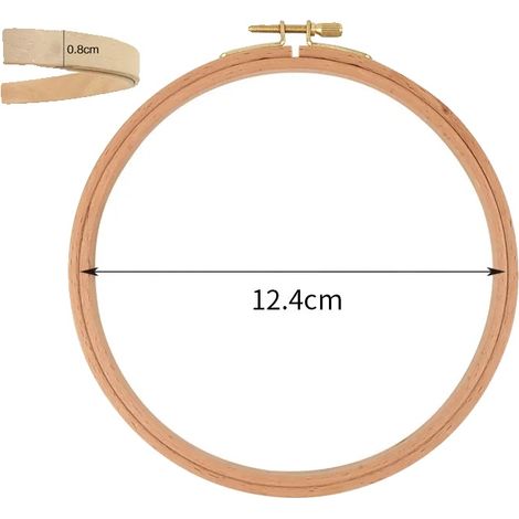 Juego de aros de bordar, madera de haya, ligeros y duraderos, 5 pulgadas, 1 unidad. (1/2)