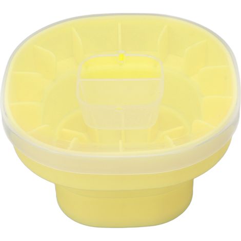 Seau à glace pliable en silicone souple, peu encombrant et portable, idéal pour les fêtes et les pique-niques (jaune). (1/5)