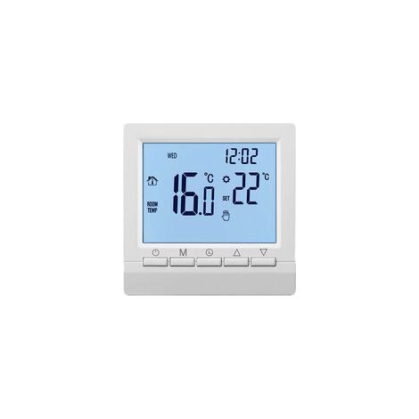Termostato a muro intelligente con display LCD per riscaldamento a pavimento - Retroilluminazione bianca (1/5)