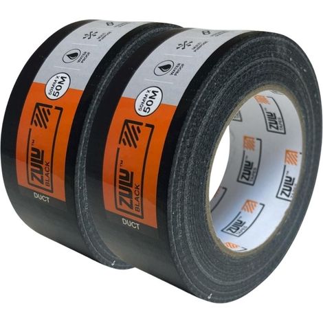 Zulu Premium Universal Black Duct Tape 50mm x 50m, 2 Pack (1/2)
