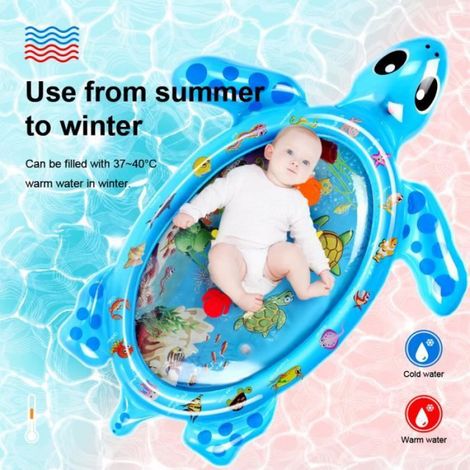 10282CM Tapis d'eau Matelas sol gonflable jouet bébé éducatif en forme tortue BLEU (1/4)