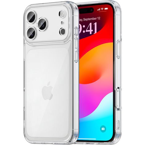 Custodia per iPhone 17 Pro Max, in silicone con retro rigido, trasparente (1/5)