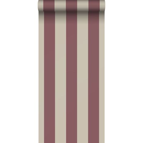 papier peint à rayures rouge foncé et beige - Sanders & Sanders (1/4)