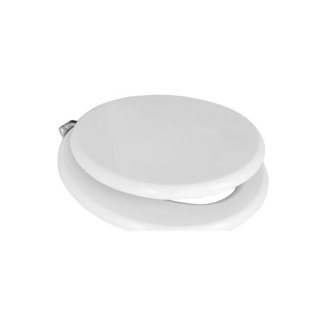 Siège de toilette pour vase céramique Ideal Standard – Abattant en bois stabilisé polyester – Dimensions 37x37cm – Charnières fixes en laiton chromé (1/5)