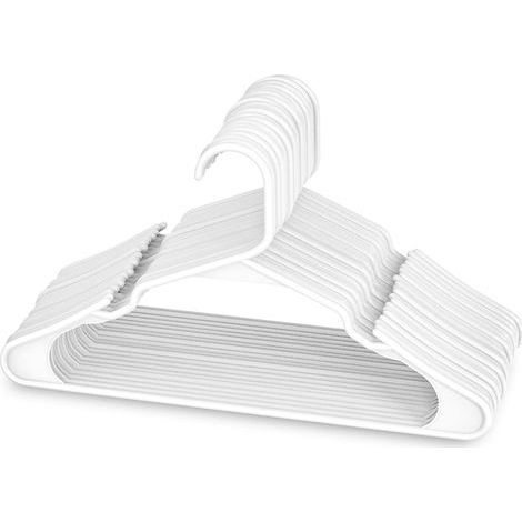 Gekerbte Kleiderbügel aus Kunststoff, ideal für den täglichen Gebrauch (weiß, 20er-Packung). (1/5)
