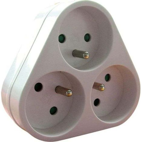 Triplite 2x 16A Triangulaire - Blanc