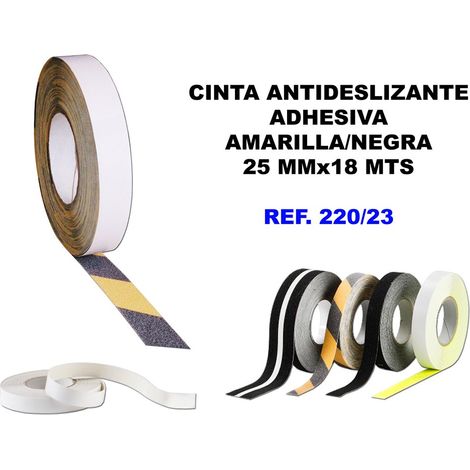 Ruban adhésif antidérapant 25mm x 18m jaune/noir 220/23