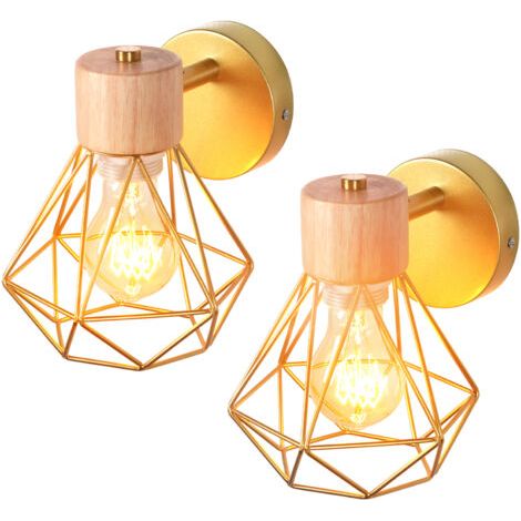 royaluxe- 2PCS Applique Murale Rétro 15CM Lampe Murale Moderne Applique Murale D'Intérieur En Métal, Angle Réglable, Or, Pour Chambre À Coucher, Bureau