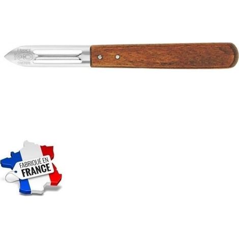 Eplucheur Inox Manche Bois Teinté La Fourmi - Ustensile Cuisine Légume - 147 (1/4)