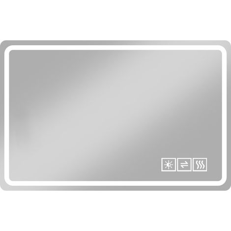 Espejo LED de baño 60x100 cm sin marco, antivaho, regulable, cristal templado (1/5)