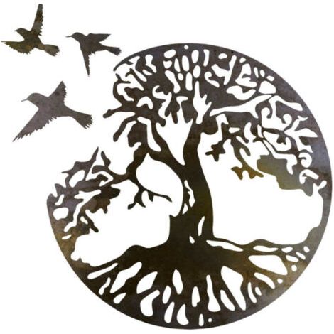 28CM/11.02in Décoration Murale Arbre De Vie Deco Metal Murale Moderne Signe De Famille Arbre en Métal Décoration D'intérieur (1/4)