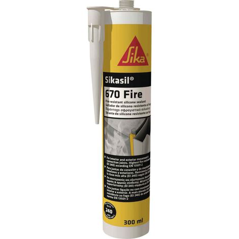 Sikasil®-670 Fire - Silicona cortafuego para juntas, hasta 4 h EI - 300 ml - Cartucho - Gris