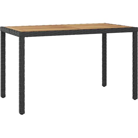 vidaXL Mesa de jardín madera maciza acacia negro y marrón 123x60x74 cm (1/5)