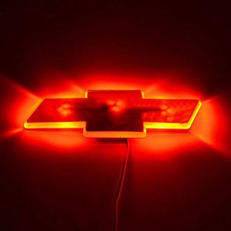 3D-LED-Auto-Heckemblem-Aufkleber, kompatibel mit Chevrolet Cruze Mengxi, Rot (1/4)