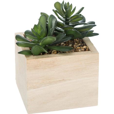 Plante verte artificielle Pot en bois - Atmosphera (1/4)