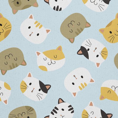 Tela decorativa para exteriores Oxford - Motivo de cabeza de gato 2 (1/5)