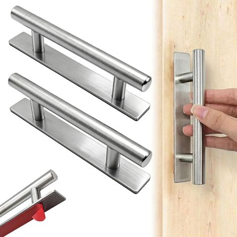 Poignée Autocollante Inoxydable pour Placard Cuisine, 128mm Argent (1/5)