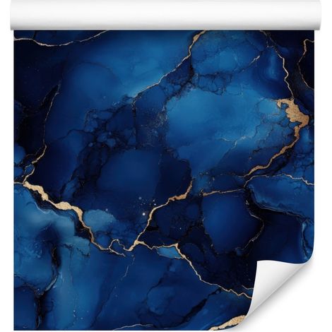 Papier peint bleu marine et encre, fond bleu marine pour salon et chambre 50x1000 (1/5)