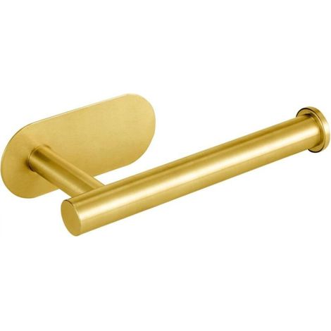 Goldener Edelstahl-Toilettenpapierhalter, 16,5 cm lang, für Bad oder Küche, zur Wandmontage, kann ohne Bohren an die Wand geklebt werden, 1 Stück