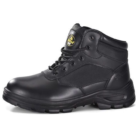 S3work shoes homme/femme militaire, chaussures de sécurité m - 8515, antistatique, imperméable, cuir respirant, semelle intérieure légère et confortable, bout en acier, plaque en acier, côté zippé (1/5)