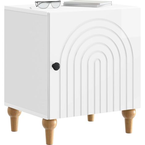 Maison Exclusive - Nachttisch 2 pcs Hochglanz Weiß 43 x 34,5 x 50