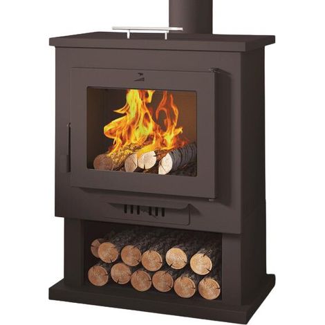 Fm Calefaccion – Poêle à bois FIREMATIC Utha 11.2 kW – Puissance 11.2 kW – Volume de chauffe 305 m3 – Évacuation des fumées arrière – Longueur bûche 55 cm (1/6)