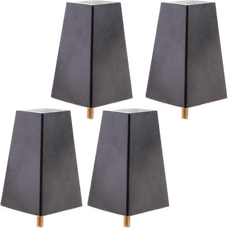 Pieds de rechange pour meubles, pieds de canapé, pieds de lit, noirs pyramidaux (1/5)