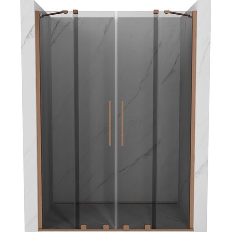 Mexen Velar Duo portes de douche coulissantes 150 cm, graphite, cuivre brossé - 871-150-000-42-65 (1/5)