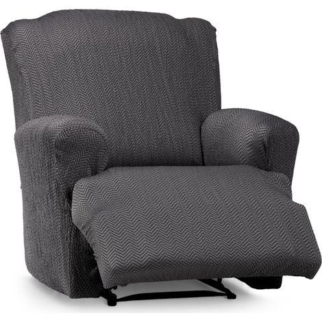 Housse de Fauteuil Extensible Relax inclinable 1 Place Lin Design Luz (1/5)