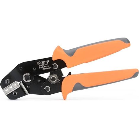 Pince à sertir solaire SN-2546B pour connecteurs 2,5/4/6mm², Poignée ergonomique en nylon orange (1/5)