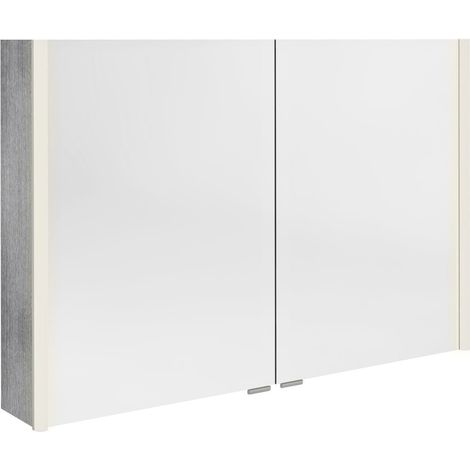 ALIX Armoire à miroir avec éclairage LED 106x70x17,5cm, chêne argenté